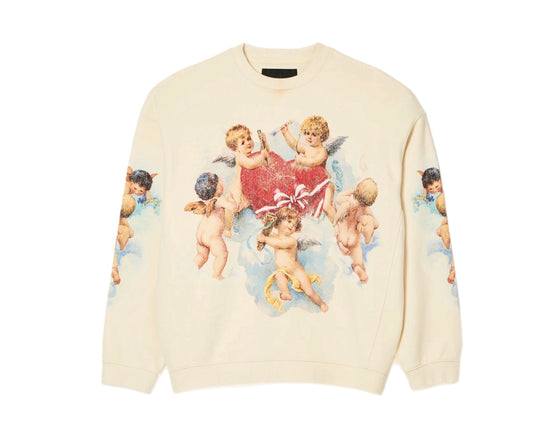 CULT OF INDIVIDUALITY  625A4-FC17B NOVELTY FLEECE CREW NECK SWEATSHIRT WINTER WHITE