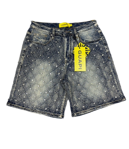 GUAPI 478ABEDS GUAPI SHORTS STUDDED AQUA BLUE
