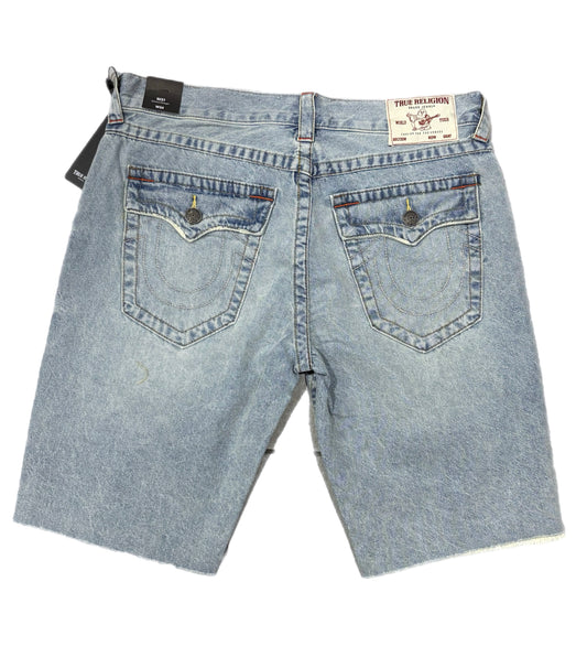 TRUE RELIGION  109079 TRUE RELIGION RICK SN FLAP SHORTS LIGHT WASH