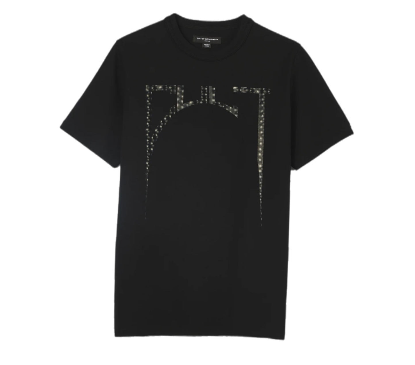 CULT OF INDIVIDUALITY  625A2-K48A SHORT SLEEVE CREW NECK TEE METAL LOGO BLK
