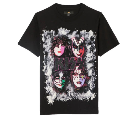 CULT OF INDIVIDUALITY  625A1-K26A SHORT SLEEVE CREW NECK TEE KISS PAINTED BL