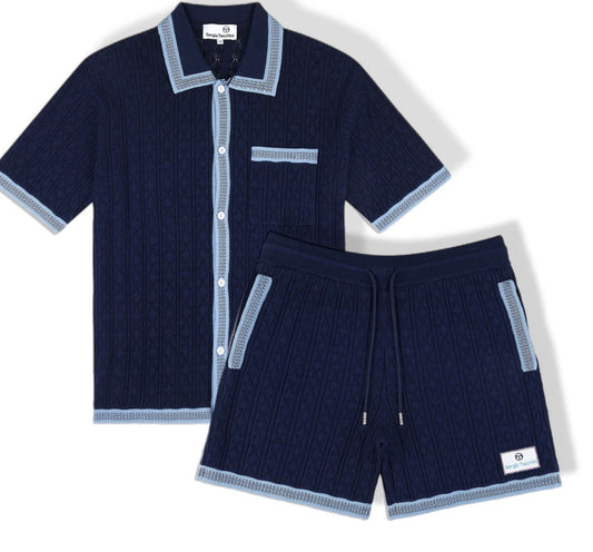 SERGIO TACCHINI ALDO STS25M51170 MARITIME BLUE POINTELLE SHORT SET