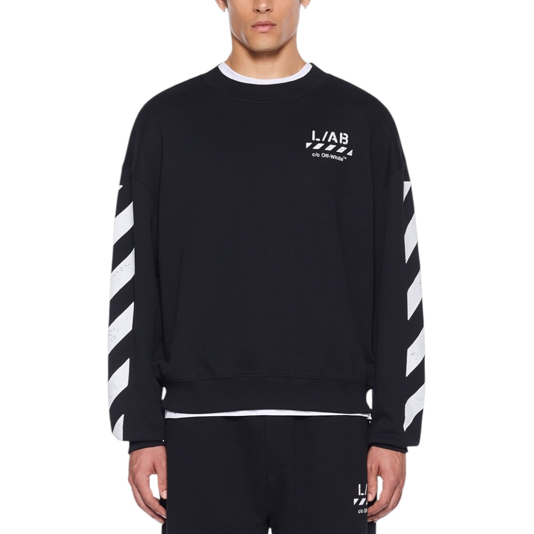 L/AB Off-White 'Diagonal' CREWNECK SWEATER (BLACK)