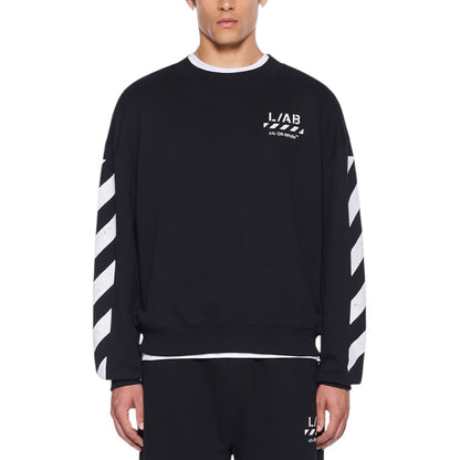 L/AB Off-White 'Diagonal' CREWNECK SWEATER (BLACK)
