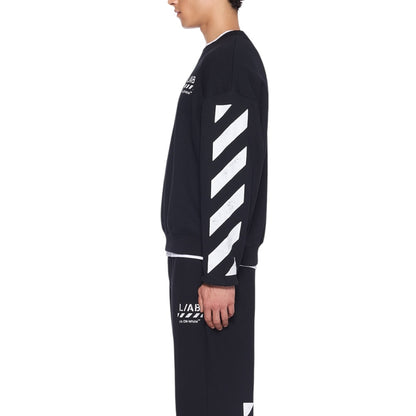 L/AB Off-White 'Diagonal' CREWNECK SWEATER (BLACK)