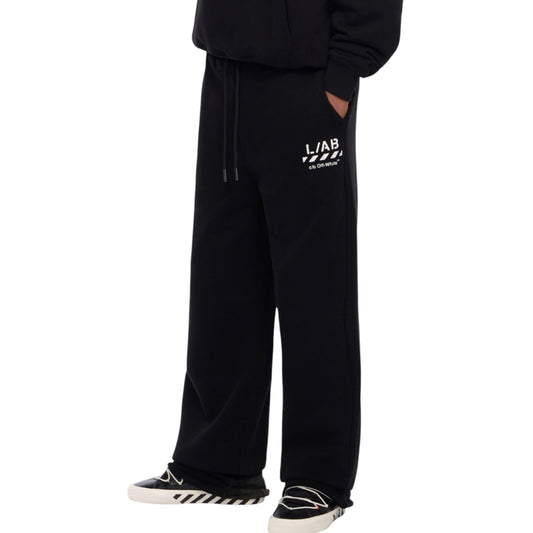 L/AB Off-White 'Core Diagonal' RELAXED SWEATPANTS (BLACK)