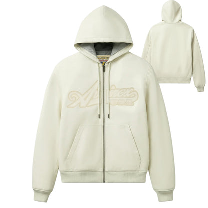 AVIREX SCRIPT NAPPA LEATHER HOODIE