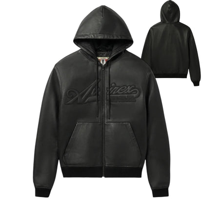 AVIREX SCRIPT NAPPA LEATHER HOODIE