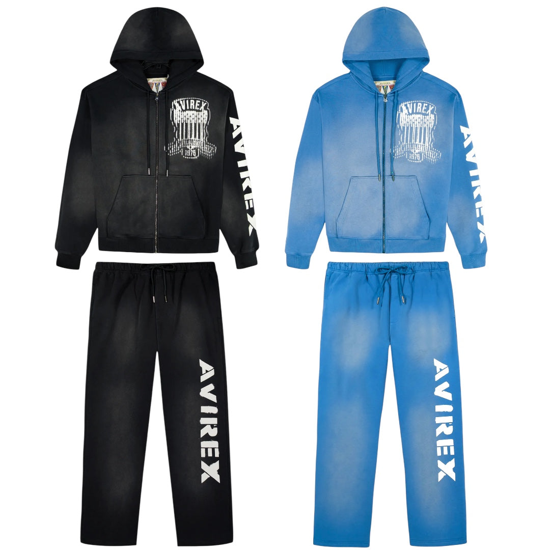 AVIREX WASHED/DISTRESS SWEATSUIT SETS