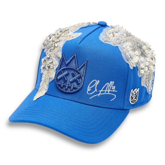 CULT X EL ALFA LUREX EMB LOGO TRUCKER HAT BLUE
