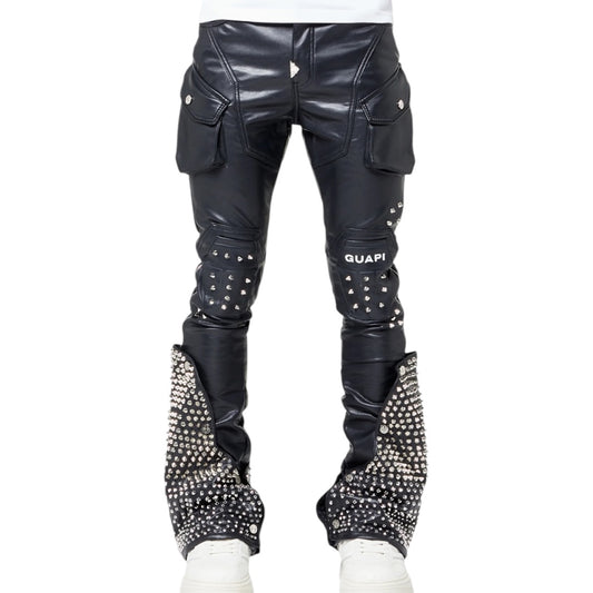 GUAPI BLACK COFFIN ARC LEATHER JEANS V2