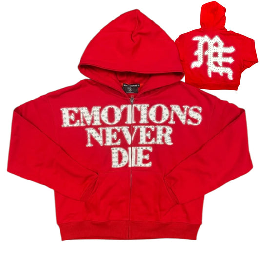 MIXED EMOTION 'END' RHINESTONE HOODIE