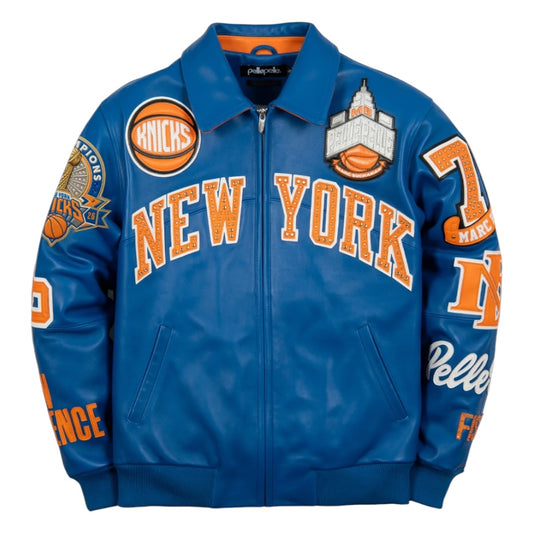 PELLE PELLE 'NEW YORK KNICKS' LEATHER JACKET (BLUE)