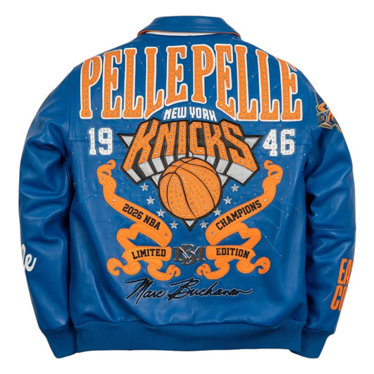 PELLE PELLE 'NEW YORK KNICKS' LEATHER JACKET (BLUE)