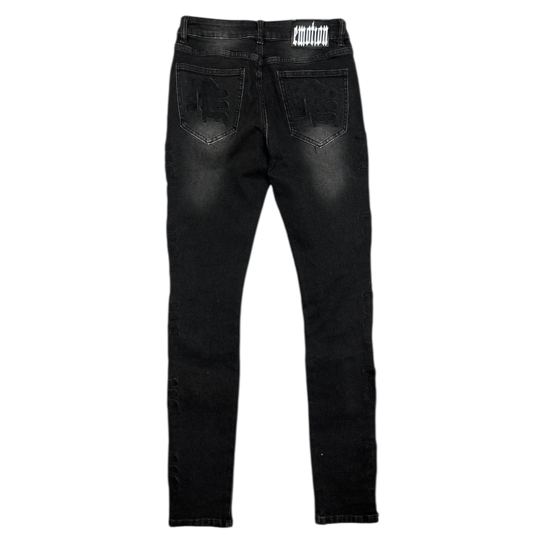 MIXED EMOTION 'MIDNIGHT' MONOGRAM DENIM