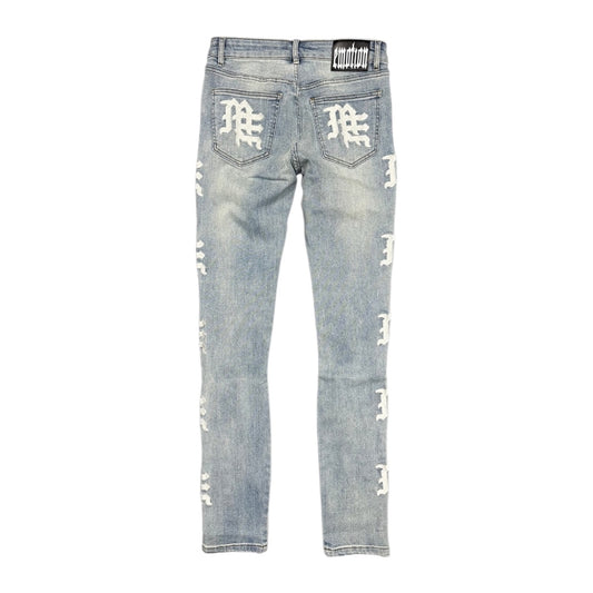 MIXED EMOTION 'SEA' MONOGRAM DENIM