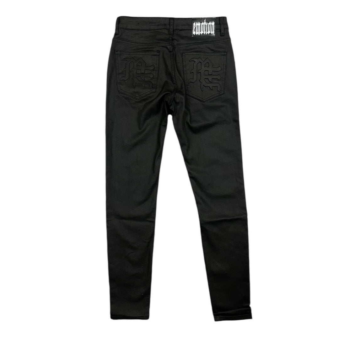 MIXED EMOTION 'BLACKOUT' WAX DENIM