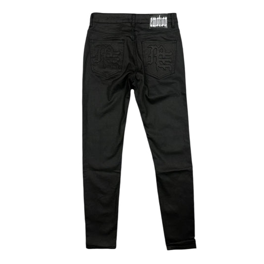 MIXED EMOTION 'BLACKOUT' WAX DENIM