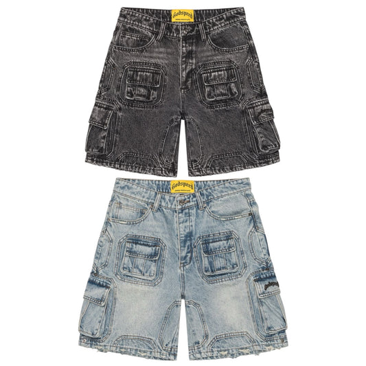 GODSPEED 'OCTAGON CARGO' DENIM SHORTS