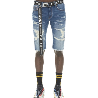 CULT OF INDIVIDUALITY 'ROCKER SHORT STRETCH BELTED'