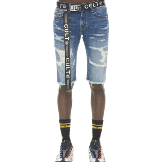 CULT OF INDIVIDUALITY 'ROCKER SHORT STRETCH BELTED'