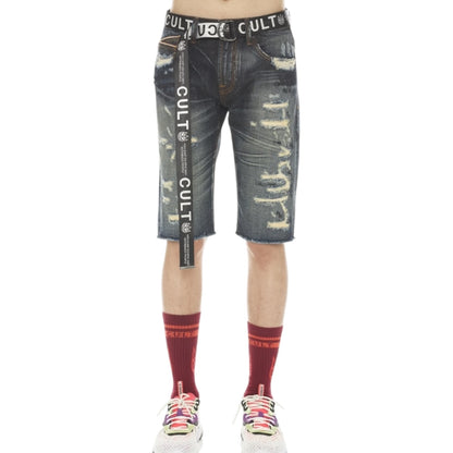 CULT OF INDIVIDUALITY 'ROCKER SHORT JAPANESE SELVAGE RIDGED w/ BELT'