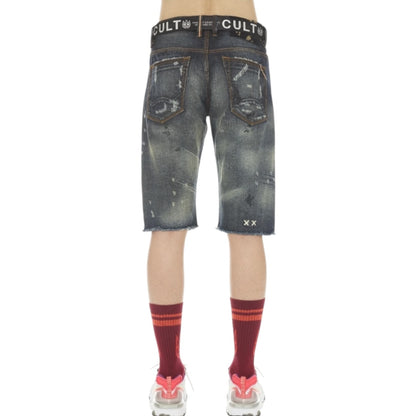 CULT OF INDIVIDUALITY 'ROCKER SHORT JAPANESE SELVAGE RIDGED w/ BELT'