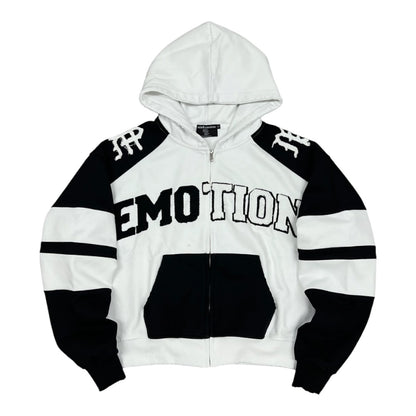 MIXED EMOTION 'Varsity' HOODIE (BLACK/WHITE)