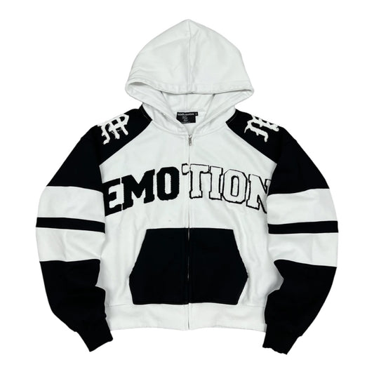 MIXED EMOTION 'Varsity' HOODIE (BLACK/WHITE)