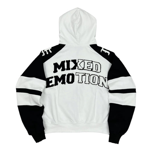 MIXED EMOTION 'Varsity' HOODIE (BLACK/WHITE)