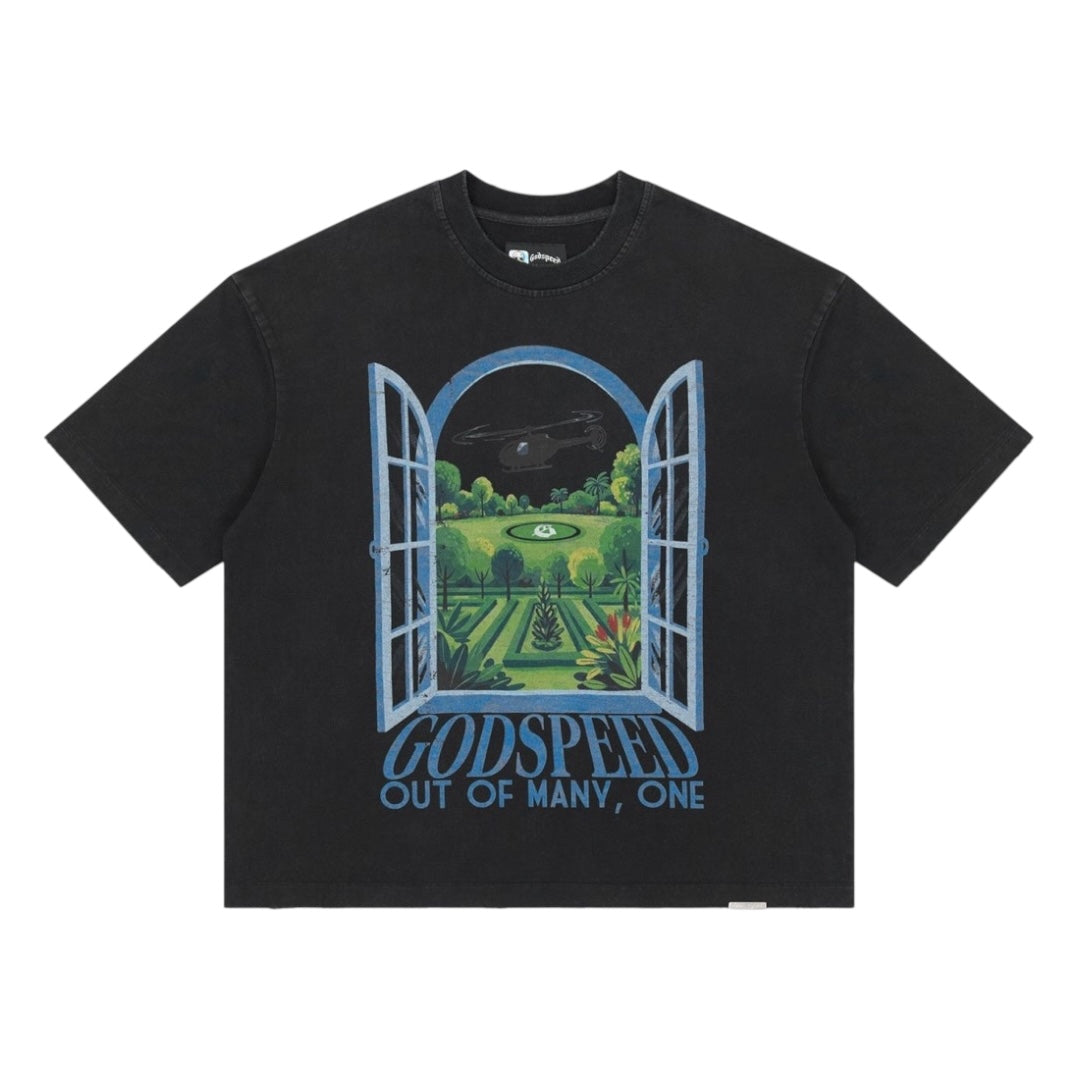 GODSPEED 'HELIPAD DREAMS' T SHIRT (BLACK)