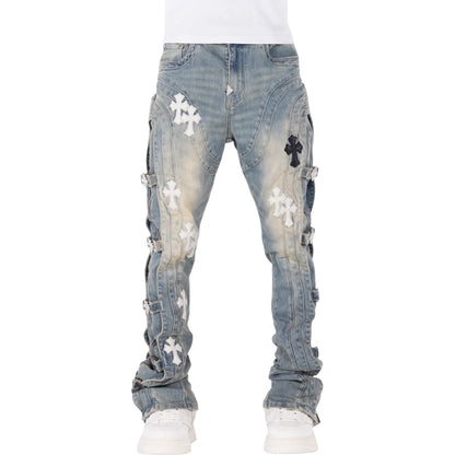 GUAPI 'CROSS BUCKLE' DENIM (VINTAGE BLUE)