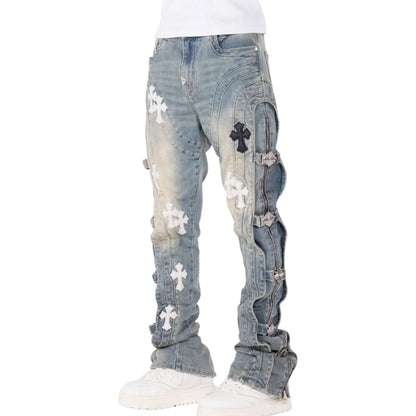 GUAPI 'CROSS BUCKLE' DENIM (VINTAGE BLUE)