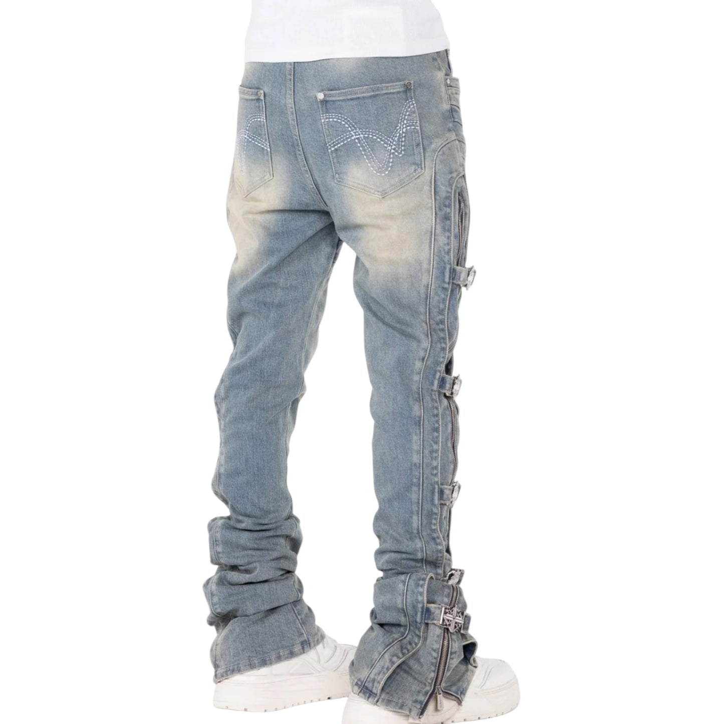 GUAPI 'CROSS BUCKLE' DENIM (VINTAGE BLUE)