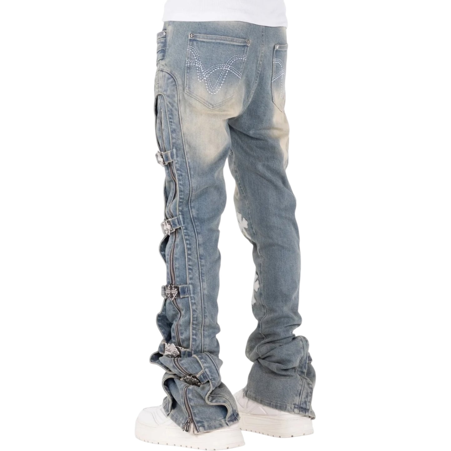 GUAPI 'CROSS BUCKLE' DENIM (VINTAGE BLUE)