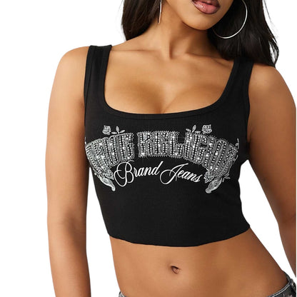 TRUE RELIGION CRYSTAL RIBBED TANK
