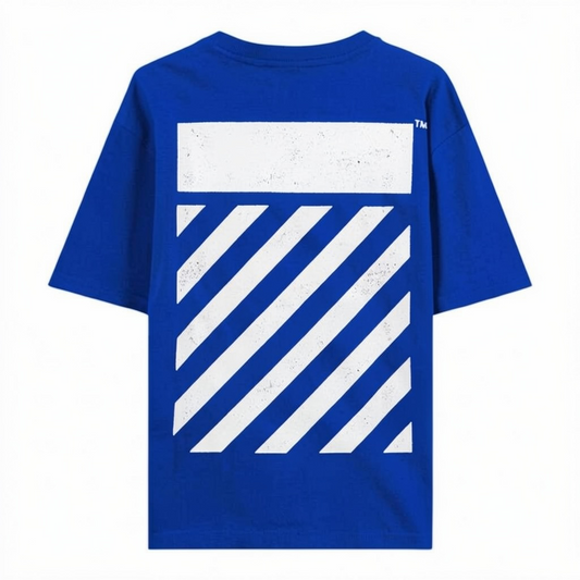 L/AB c/o Off-White ‘Diagonal Oversized’ T SHIRT (COBALT BLUE)