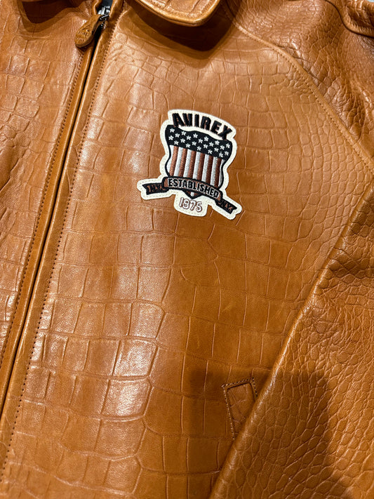 AVIREX LEATHER JACKET (AVF22O06) COGNAC/COGNAC