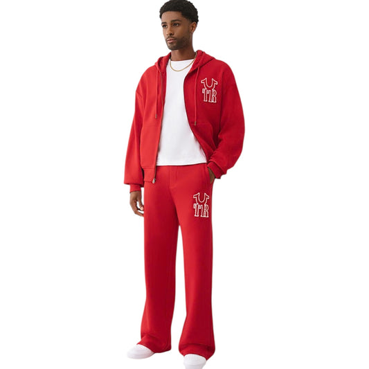 TRUE RELIGION HORSESHOE APPLIQUÉ ZIP SWEATSUIT SET