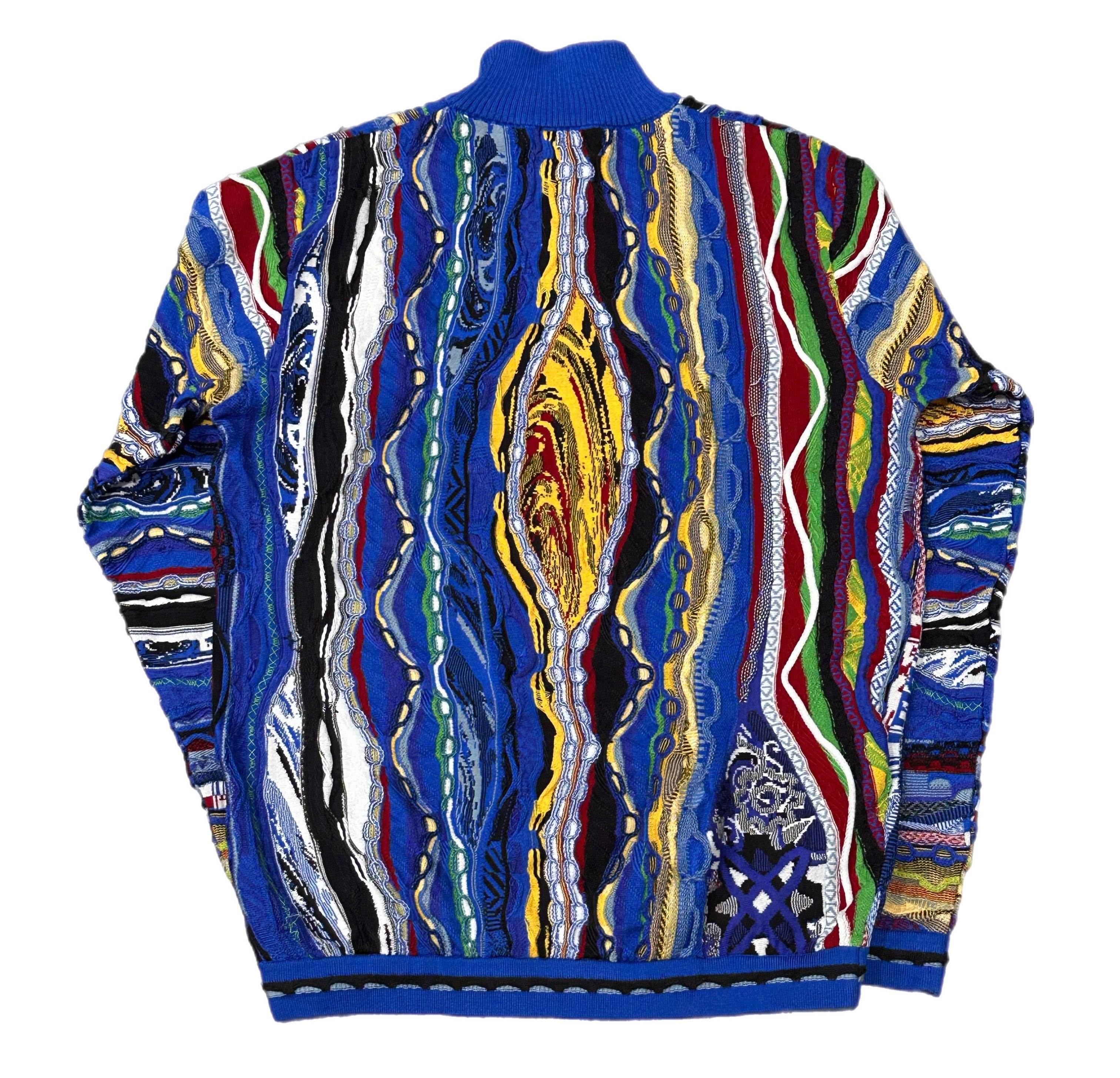 COOGI BYRON QUARTER ZIP SWEATER C23106 ROYAL BLUE YELLOW Ballers Clothing Shop