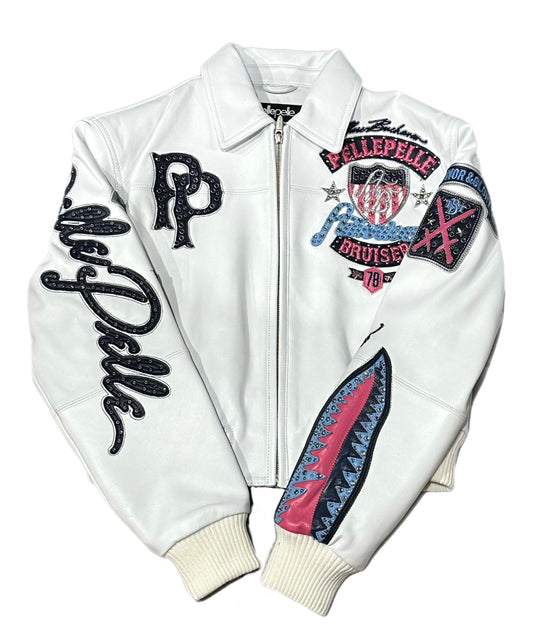 PELLE PELLE WOMANS AMERICAN BRUISER ( 324-37502) WHITE PINK