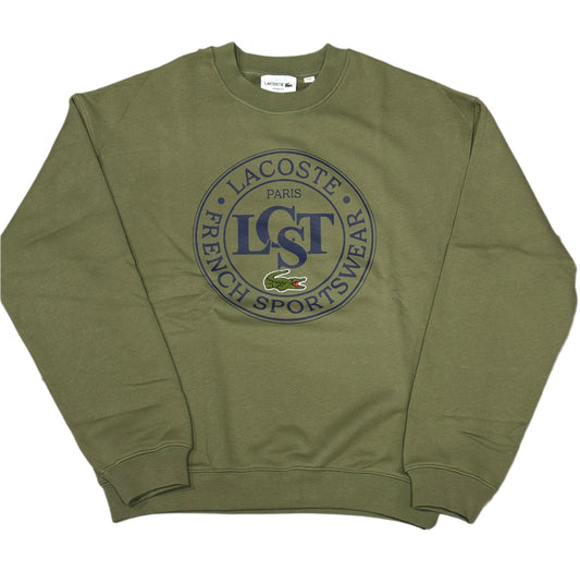 LACOSTE  SH2897 LACOSTE SWEATSHIRT CREWNECK KHAKI GREEN BMY