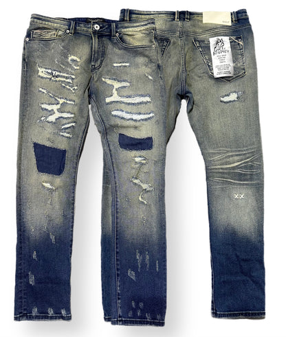 CULT OF INDIVIDUALITY PUNK SUPER SKINNY STRETCH w/BELT (622A2-SS04D) INO