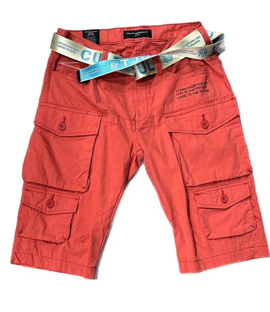 CULTOFINDIVIDUALITY CARGO SHORT RIDGED (622AC-CS08D) CORAL