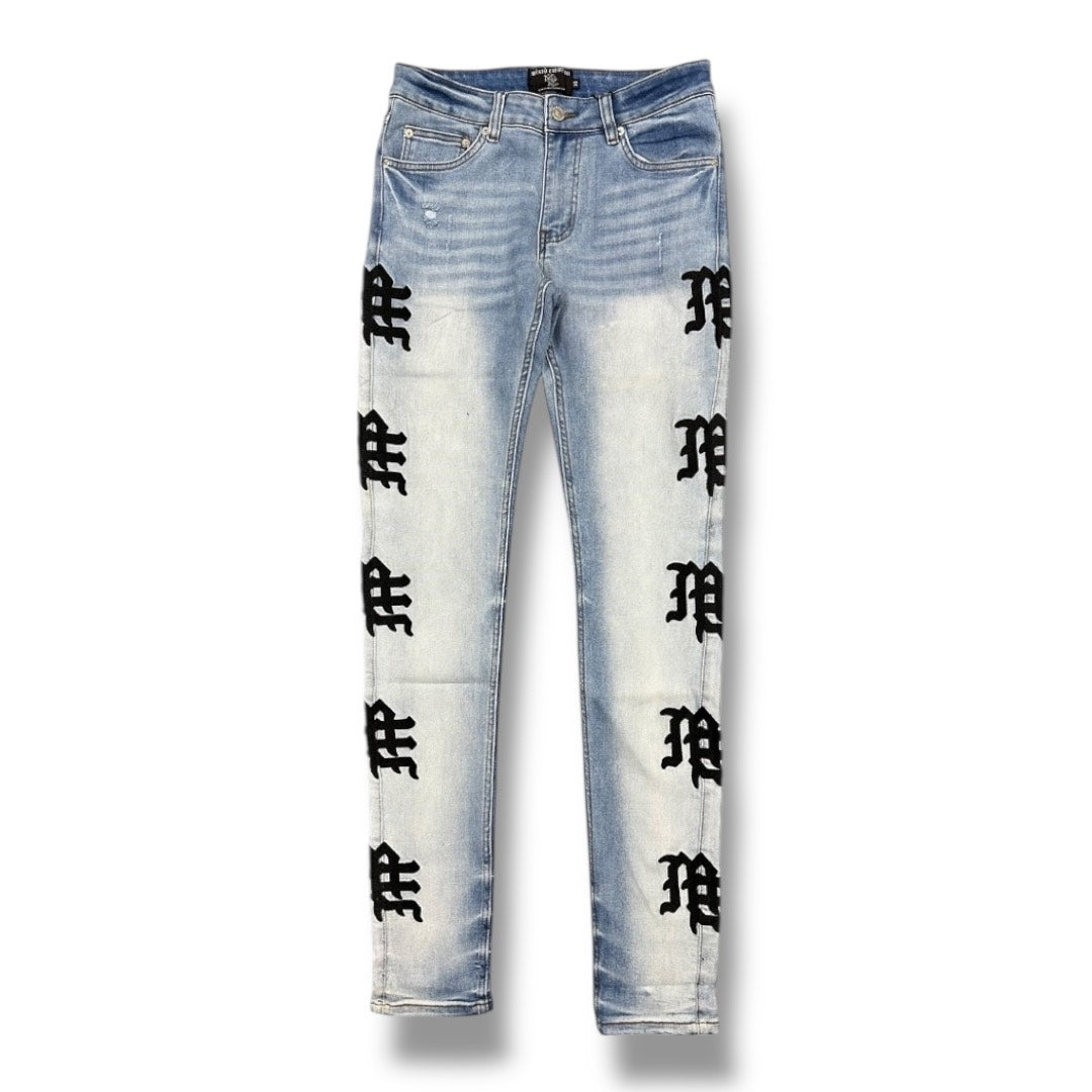 MIXED EMOTION 'MONOGRAM' JEANS