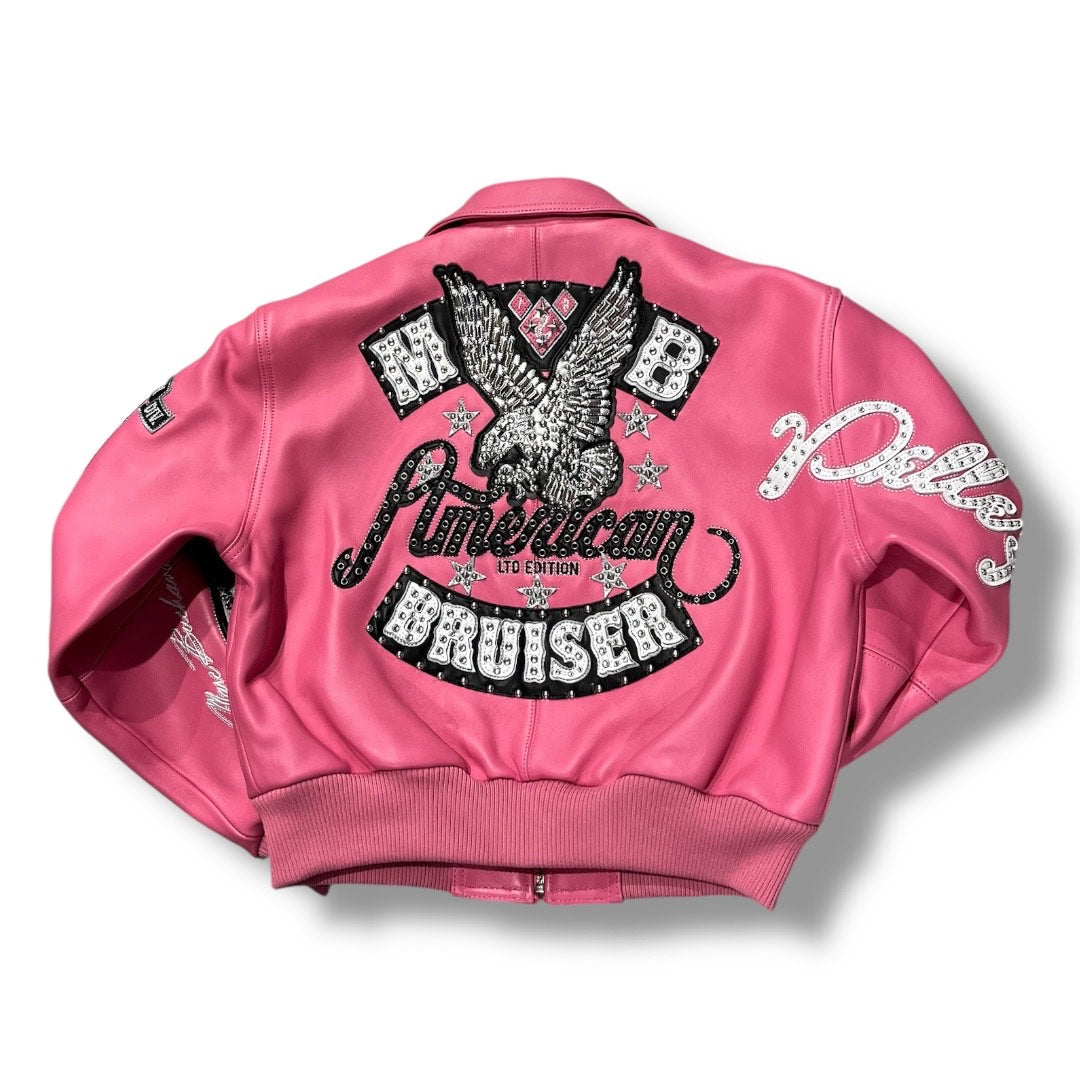 PELLE PELLE AMERICAN BRUISER WOMENS CROP JACKET PINK 325-37502