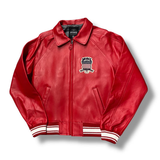 AVIREX ICON LEATHER JACKET SALVAGE RED 44AVF20BO01