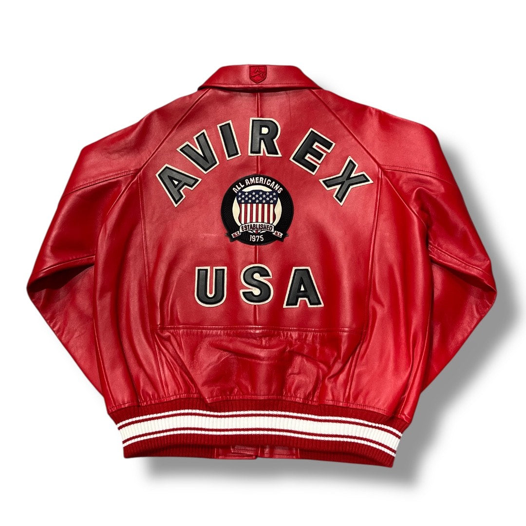 AVIREX ICON LEATHER JACKET SALVAGE RED 44AVF20BO01