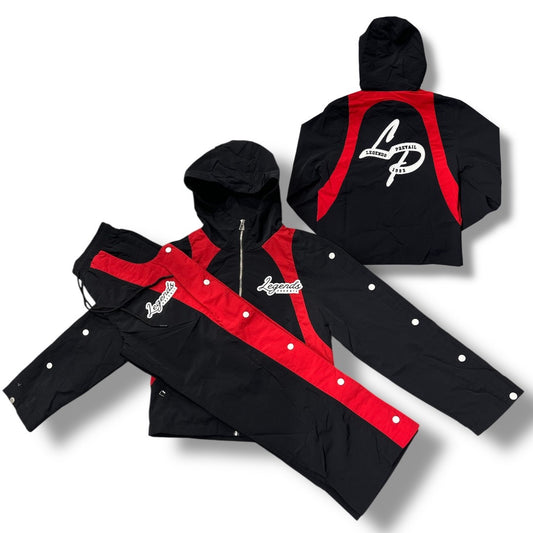 LEGENDS PREVAIL WINDBREAKER SET BLK/RED WS-014