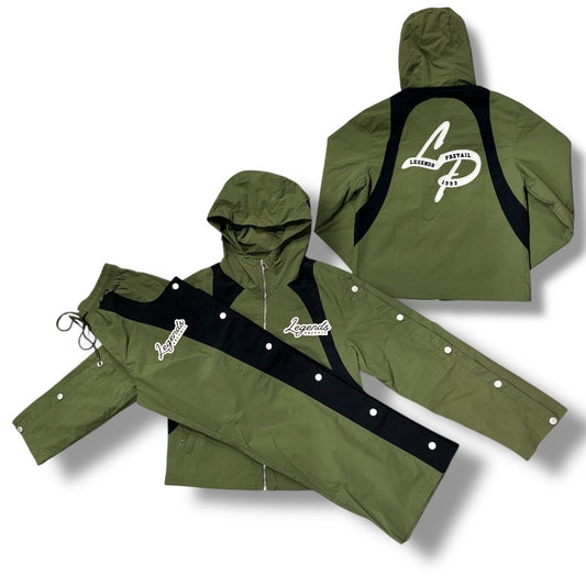 LEGENDS PREVAIL WINDBREAKER SET OLIVE/BLK WS-014